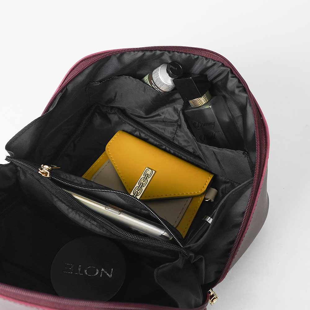 Large Capacity Travel Cosmetic Bag Maroon - Image 6