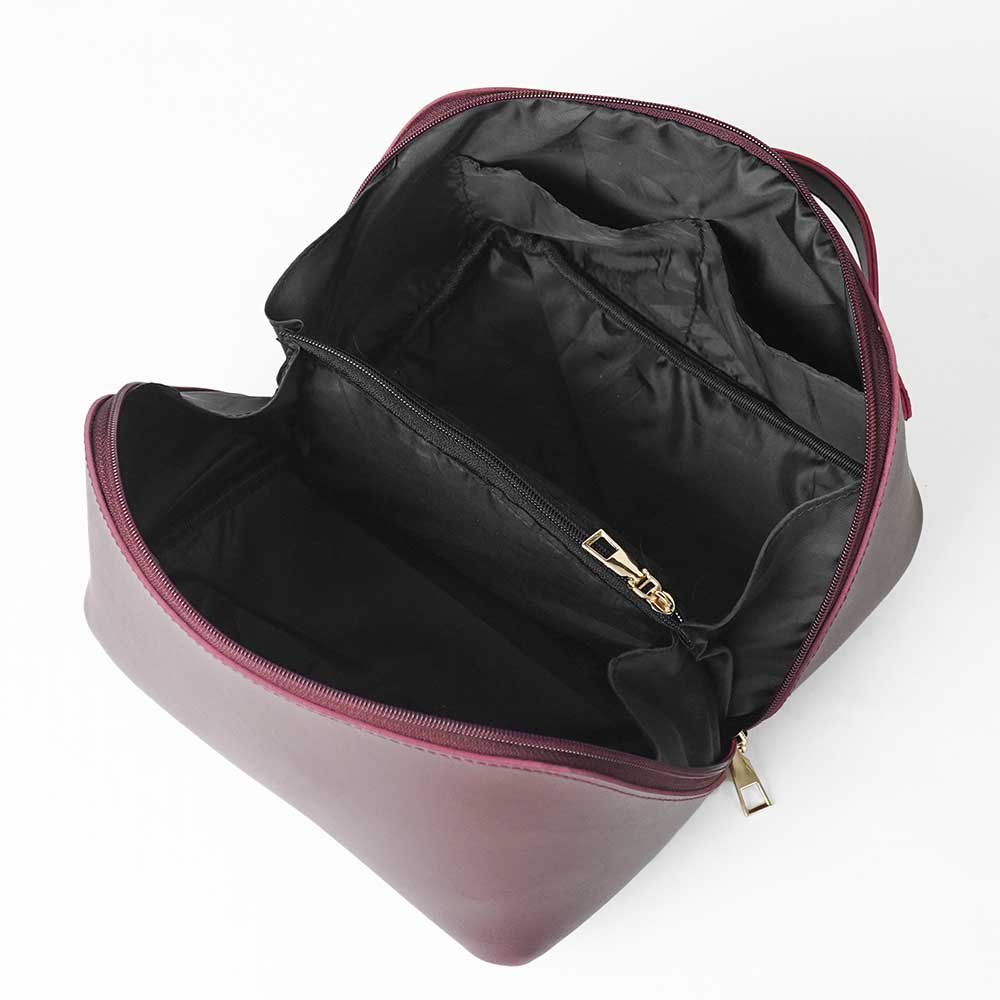 Large Capacity Travel Cosmetic Bag Maroon - Image 5