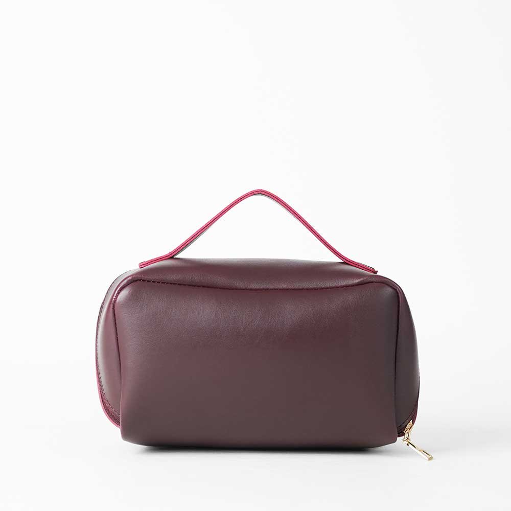 Large Capacity Travel Cosmetic Bag Maroon - Image 3