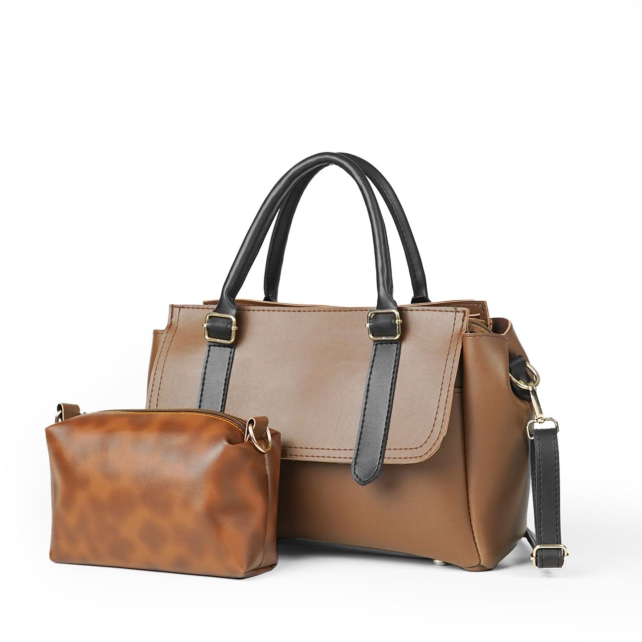 Milly set of 2 bag brown & black - Image 2